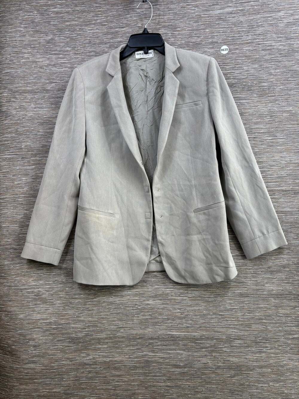 Giorgio Armani Le Collezioni Blazer L Beige Single Breasted Snap Button Italy